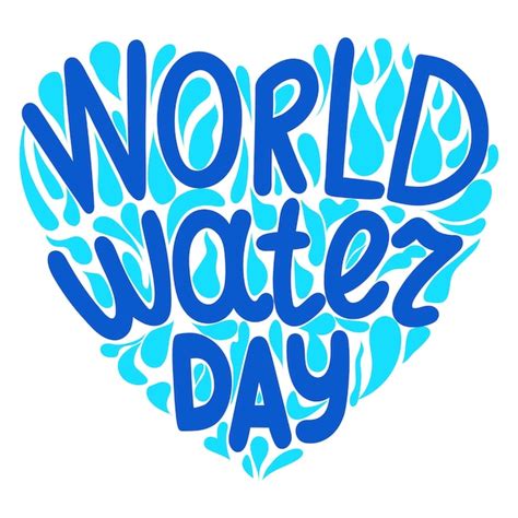 Premium Vector World Water Day Vector Waterdrops Heart Concept Stock