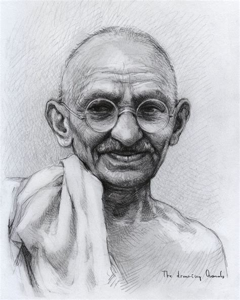 Mohandas K Gandhi Schizzi Ritratto A Matita Disegni