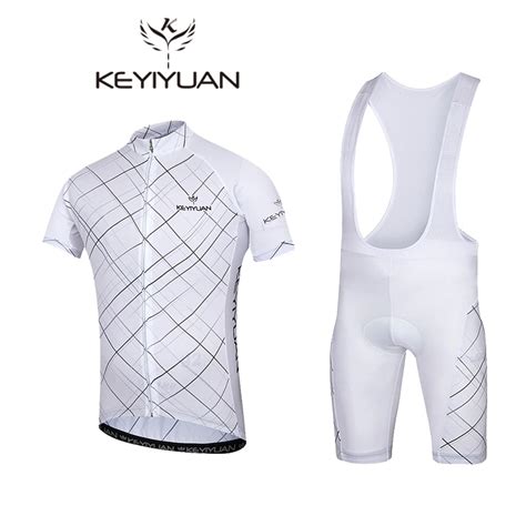 Keyiyuan conjunto de roupa de ciclismo branca profissional vestuário