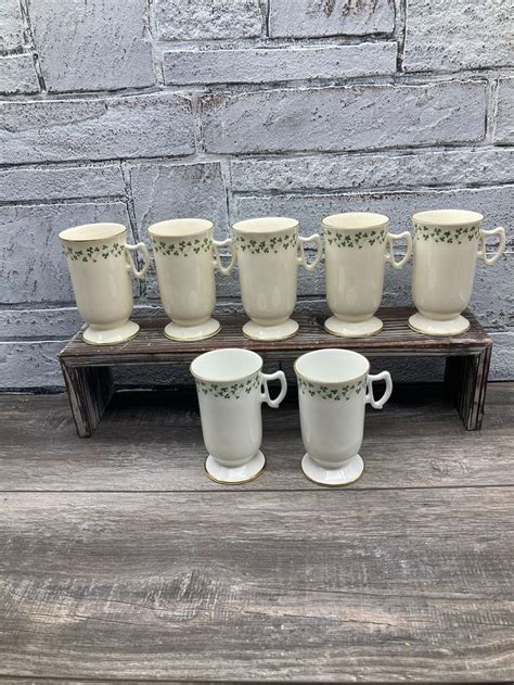 Shamrock Clover Bone China Footed Mugs Royal Tara Or Royal Stuart