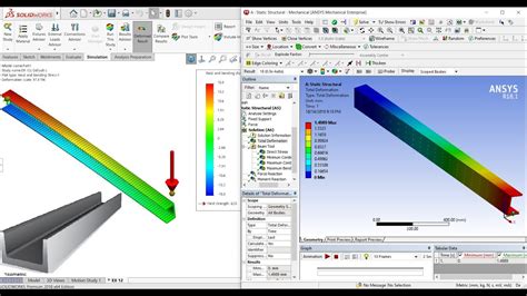 Lesson 12 Solidworks Simulation And Ansys Tutorial Normal Stress Simulation Youtube