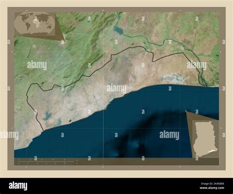 Greater Accra Region Of Ghana High Resolution Satellite Map Corner
