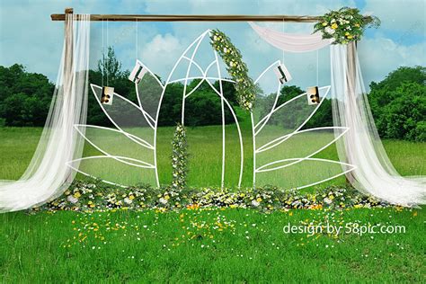 Interior Design Outdoor L Green Wedding Lawn Psd Renderings Template