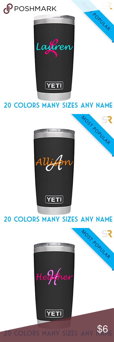 Yeti Decal Personalized Cup Sticker For Women Personalized Yeti Decal