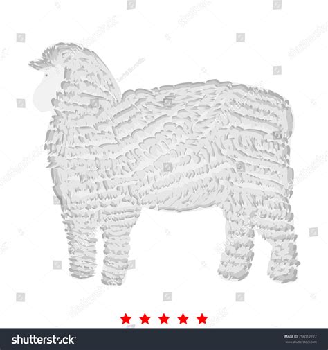 Sheep Silhouette Set Icon Flat Style Stock Vector Royalty Free