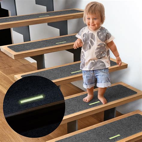 Amazon.com: HOUSEYLIFE 15 Carpet Stair Treads w/Glow-in-The-Dark Strips