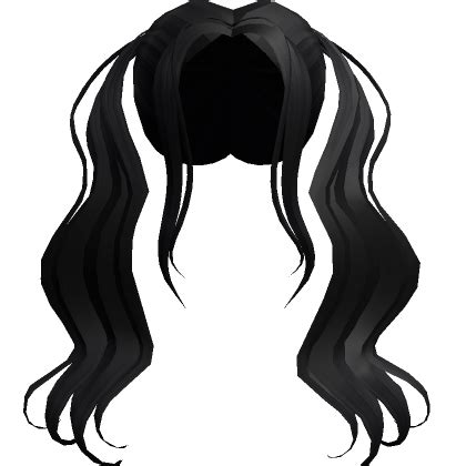 Y2K Messy Anime Ponytails Black S Code Price RblxTrade