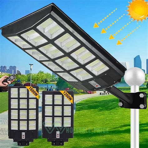 9900000LM LED Street Light Solar Power With Pole Remote Sensor