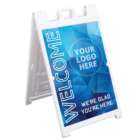 Welcome Logo Crystal Style Deluxe A Frame Sandwich Board Street Signs