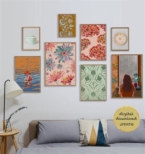 Eclectic Gallery Wall Print Set Of 8 Downloadable Feminine Etsy