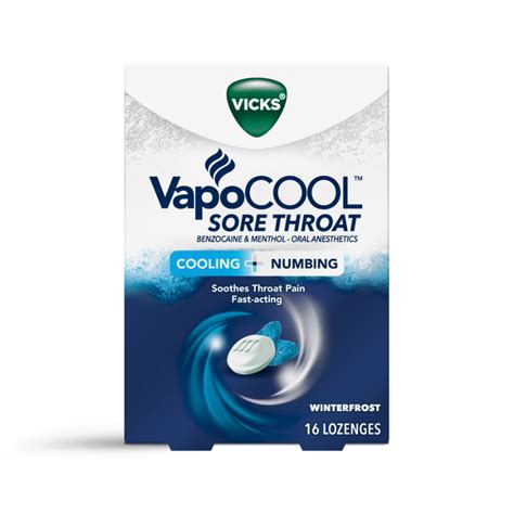 Vapocool Sore Throat Relief Lozenges Cough Drops Ct Vicks