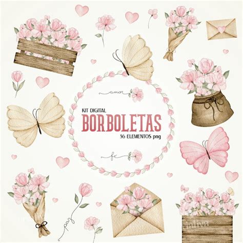 Kit Digital Borboletas 3 Aquarela Pague 1 Leve 5 No Elo7 Criativa