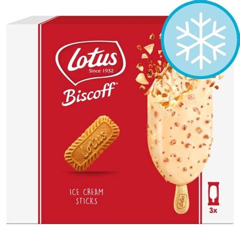 Lotus Biscoff White Chocolate Ice Cream Sticks 3x90ml Tesco Groceries