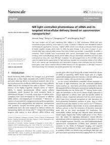 Pdf Nir Light Controlled Photorelease Of Sirna And Its Targeted