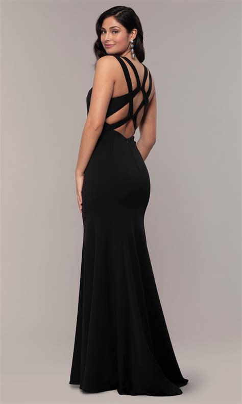 Strappy Back Simple Long Formal Prom Dress Promgirl