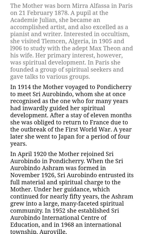 Short Sentence On Sri Aurobindos Mother Brainly In