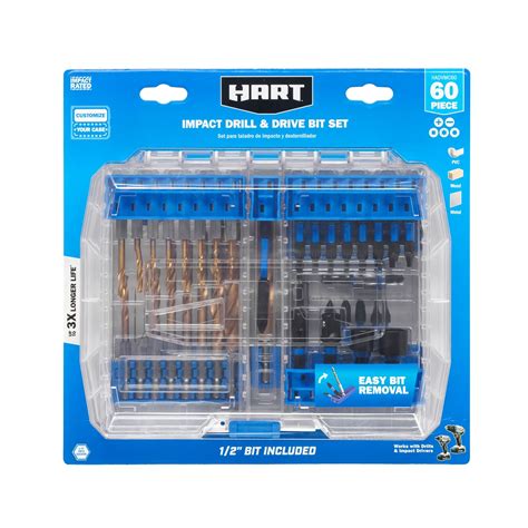 Hart 60 Piece Impact Drill And Drive Bit Set With Modular Case