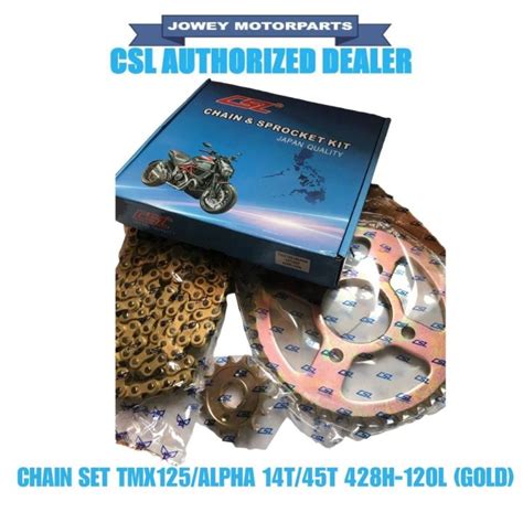 CSL CHAIN SET TMX125 ALPHA 14T 42T 428H 120L GOLD JAPAN QUALITY