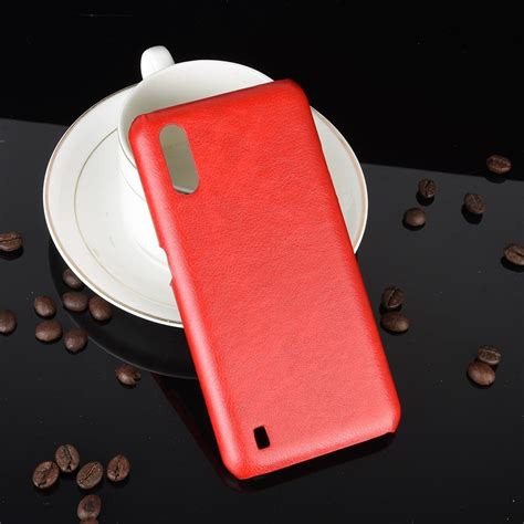 For Samsung Galaxy M01 Shockproof Litchi Texture PC PU Case Red