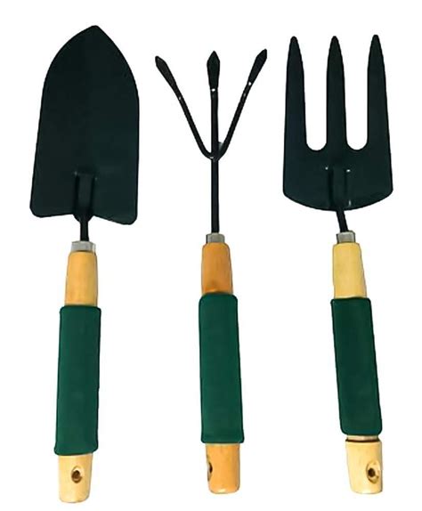 Kazzel® Gardening Tools For Home Gardening Kit Wood Handle Cultivator Trowel Forks Tool Set