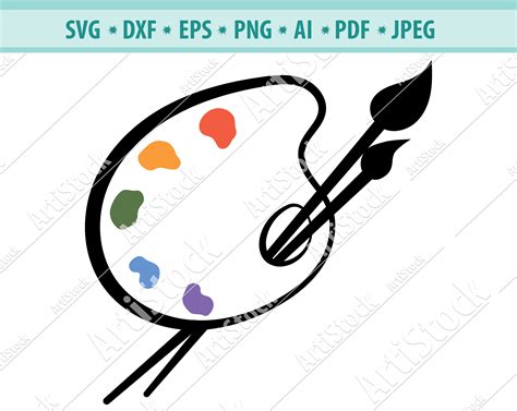 Artist Paint Palette Svg Paint Brush Artist Palette Vinyl Etsy