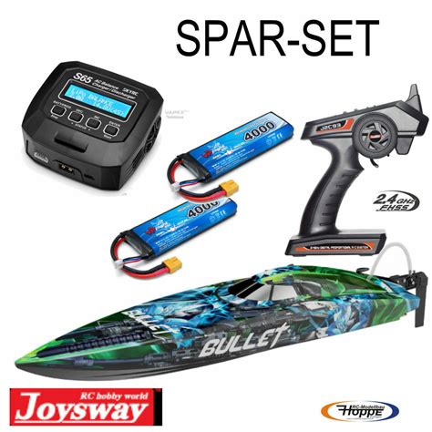 Joysway Bullet V4 Brushless Rennboot RTR 2 4GHz Schiff 2 Lipo Akkus