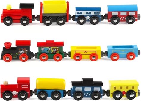 Juego De Trenes De Madera Joqutoys Piezas Juego Magn Ti Cuotas