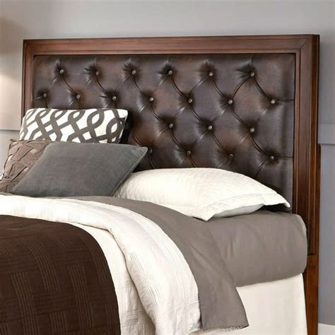 Duet Kingcalifornia King Tufted Diamond Panel Headboard Brown Leather