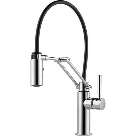 Brizo 63221lf Pc Solna Single Handle Articulating Arm Pulldown Kitchen Faucet Polished Chrome