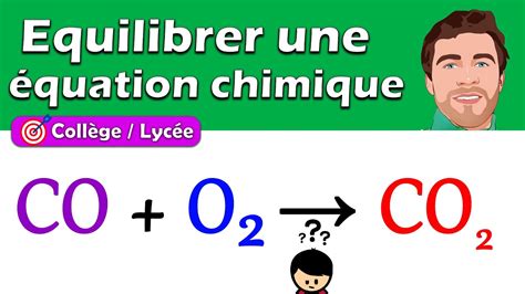 Equilibrer ajuster une équation C O2 CO formation du monoxyde de