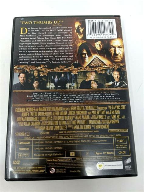 The Da Vinci Code 2 Disc Widescreen Special Edition DVD Tom Hanks