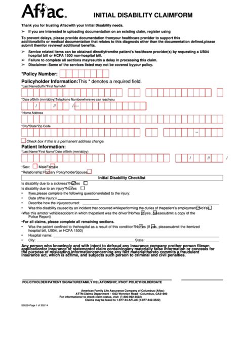 Aflac Printable Claim Forms