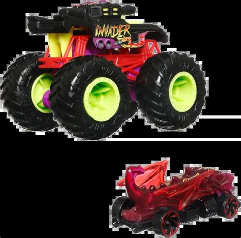 Mattel Hot Wheels Monster Trucks Invader με Αυτοκινητάκι HDB95