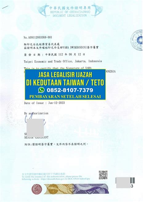 Tata Cara Legalisir Ijazah Untuk Dibawa Ke Taiwan Teto