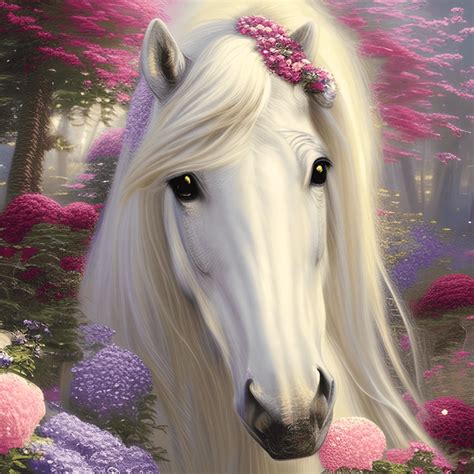 Stunning White Horse Graphic · Creative Fabrica