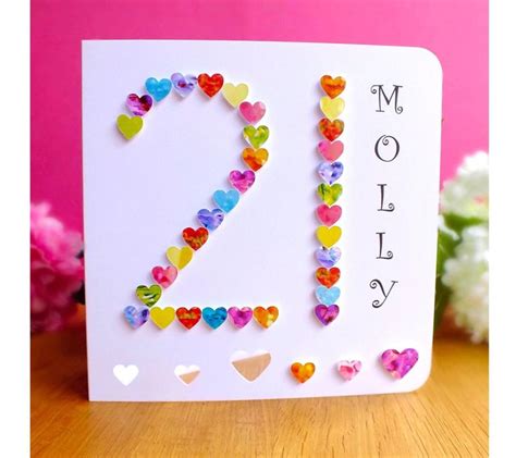 21st Birthday Card Personalised Age 21 Card Multi Coloured Perfect