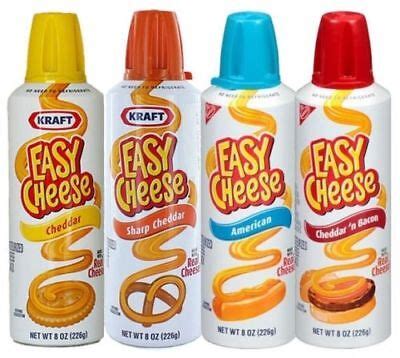 Nabisco Kraft Easy Cheese Squeeze Can 4 different flavors in one order 4 cans | eBay