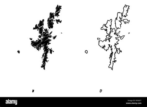 Carte des îles shetland Banque d images noir et blanc Alamy