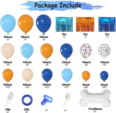 Whaline Kit de guirnalda de globos azules para fiesta de cumpleaños