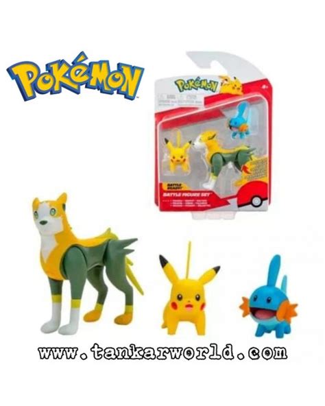 Pokemon Set Battle Ready Squirtle Boltund Machop Figuras