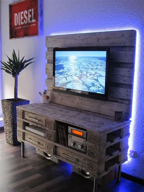 Meuble TV palette Le recyclage en chaîne Wooden Pallet Furniture