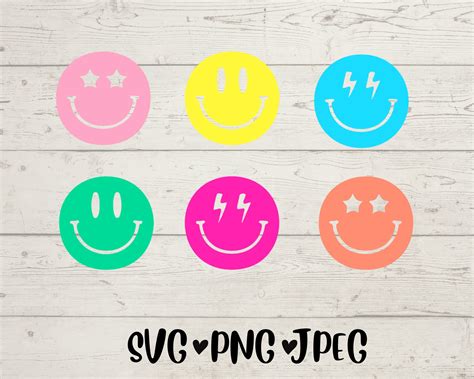 Smiley Face Svg Bundle Smiley Faces Svg Happy Face Svg Etsy