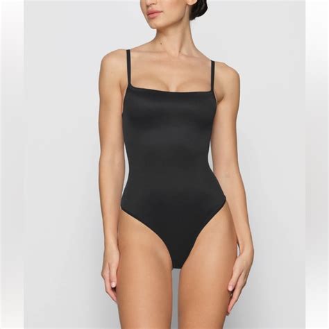 Skims Tops New Skims Barely There Scoop Bodysuit Onyx M Poshmark