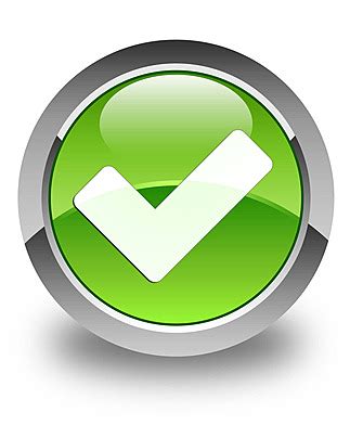 Validate Icon Glossy Green Round Button Sign Success Choose Photo