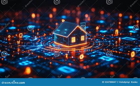 Digital House On Circuit Board Technology Concept Stock Image Image
