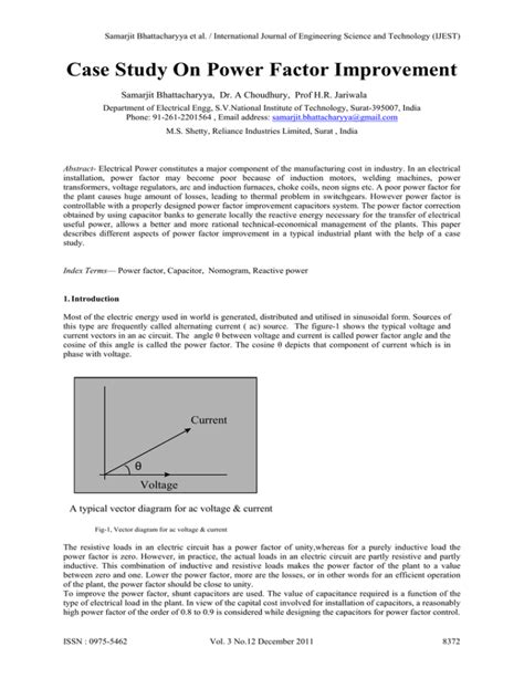 Case Study On Power Factor Improvement