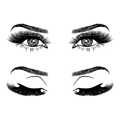 Ilustraci N Con Ojos Pesta As Cejas Mujer Aspecto Maquillaje Sexy