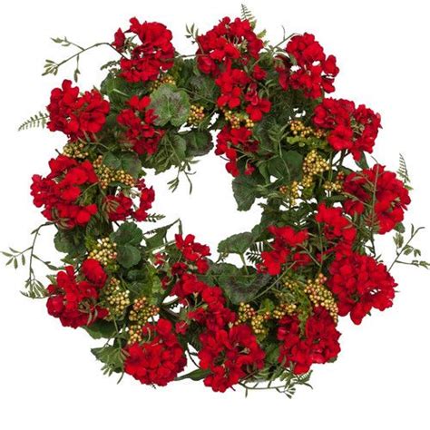 Jane Seymour Botanicals 24 Wreath Geraniums Red Geraniums Wreaths