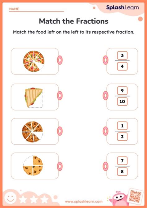 Match The Fractions Worksheet