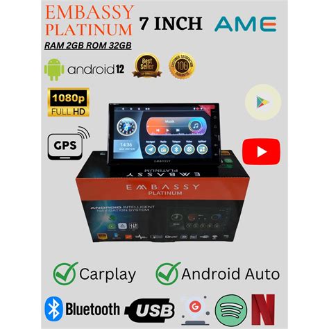 Jual Head Unit Android Embassy 7 Inch Platinum 2gb 32gb Android Auto